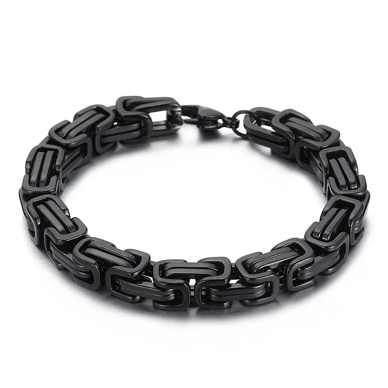 Byzantium Bracelet For Men Stainless Steel Chain Bracelets Available in 6mm and 8mm.