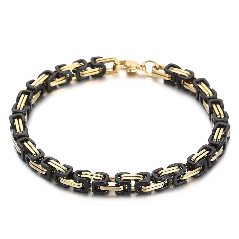 Byzantium Bracelet For Men Stainless Steel Chain Bracelets Available in 6mm and 8mm.