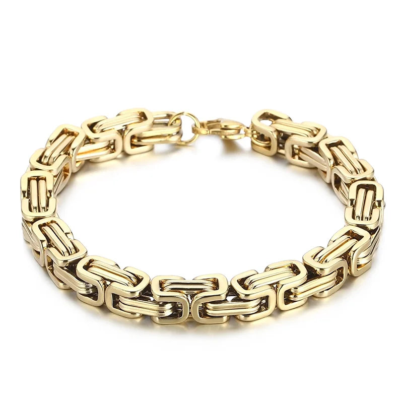 Byzantium Bracelet For Men Stainless Steel Chain Bracelets Available in 6mm and 8mm.