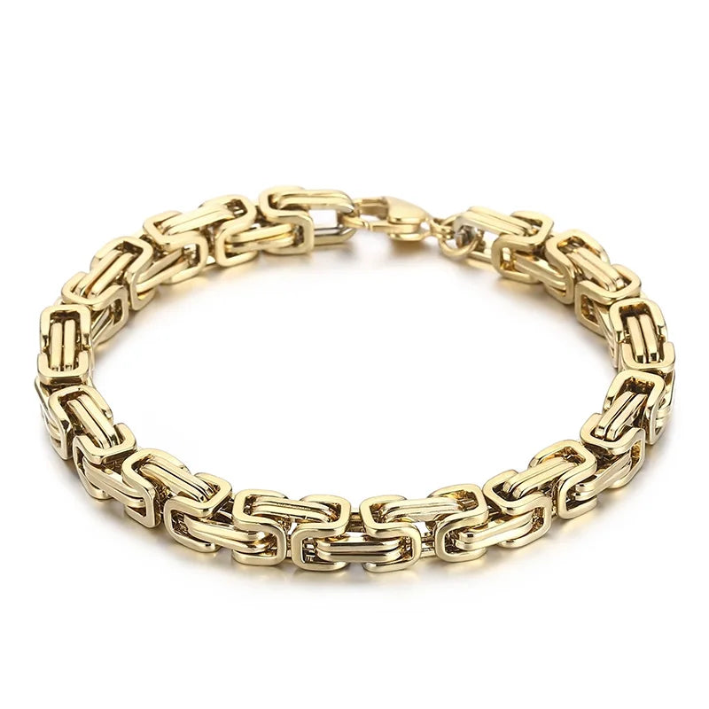 Byzantium Bracelet For Men Stainless Steel Chain Bracelets Available in 6mm and 8mm.