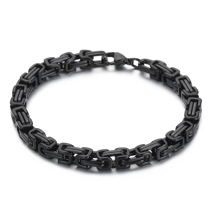 Byzantium Bracelet For Men Stainless Steel Chain Bracelets Available in 6mm and 8mm.