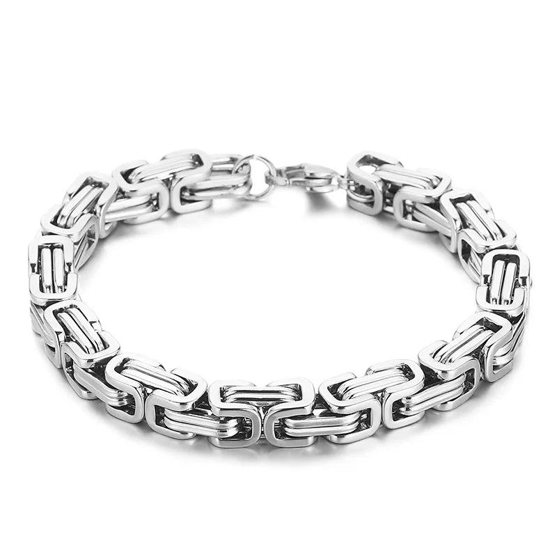 Byzantium Bracelet For Men Stainless Steel Chain Bracelets Available in 6mm and 8mm.