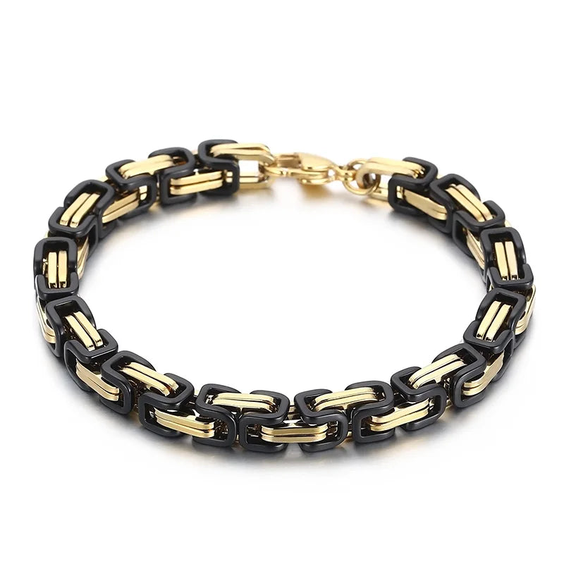 Byzantium Bracelet For Men Stainless Steel Chain Bracelets Available in 6mm and 8mm.