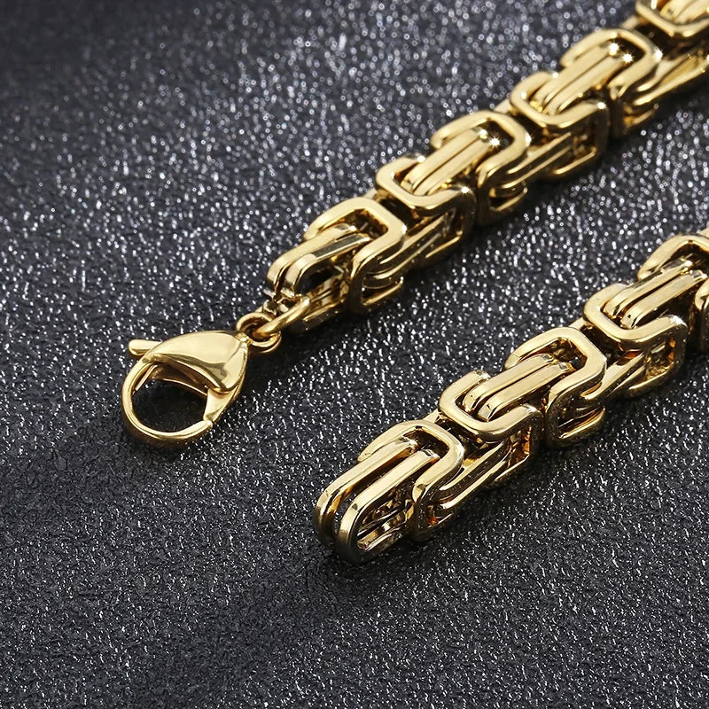 Byzantium Bracelet For Men Stainless Steel Chain Bracelets Available in 6mm and 8mm.