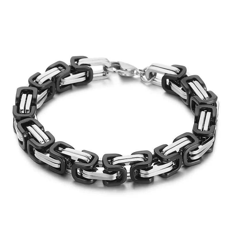 Byzantium Bracelet For Men Stainless Steel Chain Bracelets Available in 6mm and 8mm.