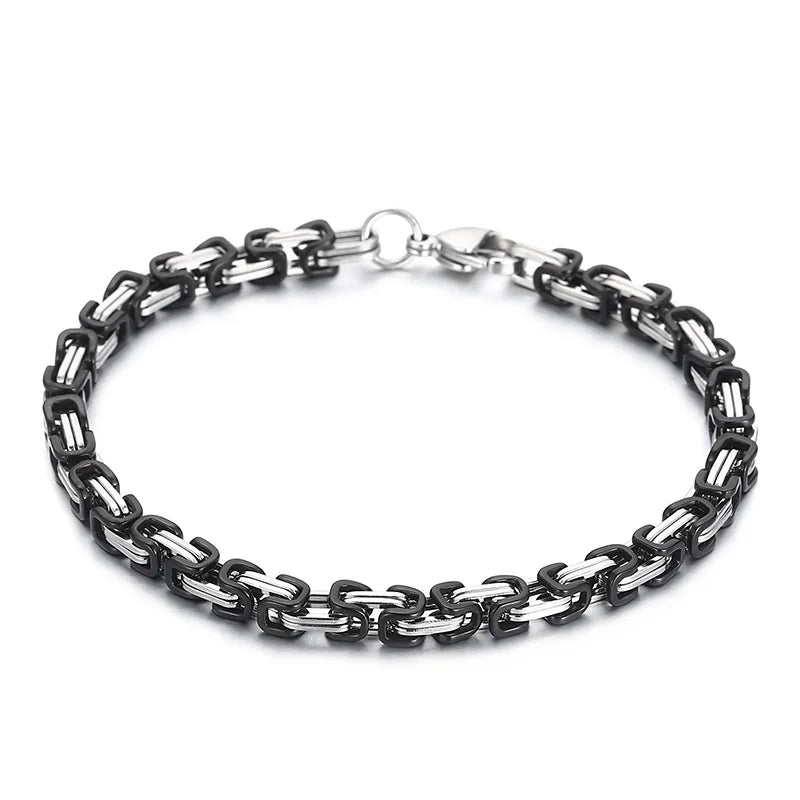 Byzantium Bracelet For Men Stainless Steel Chain Bracelets Available in 6mm and 8mm.