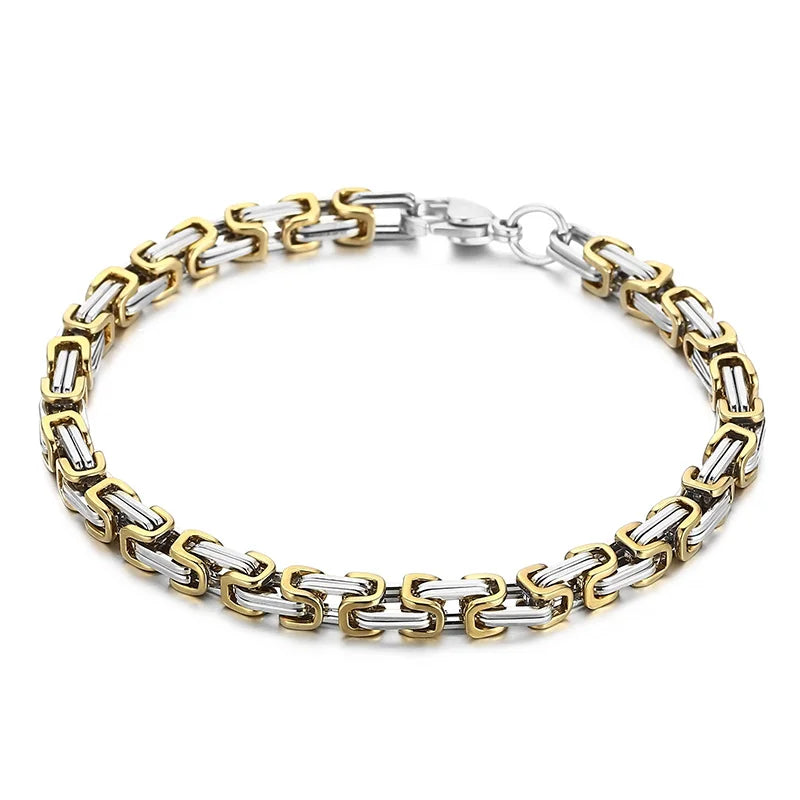 Byzantium Bracelet For Men Stainless Steel Chain Bracelets Available in 6mm and 8mm.