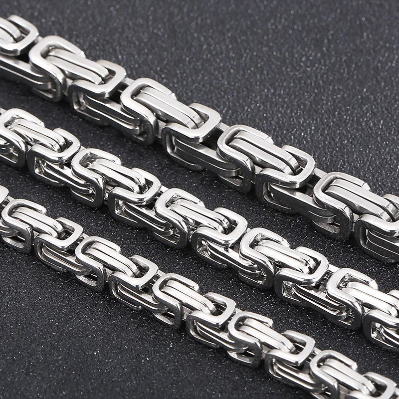 Byzantium Bracelet For Men Stainless Steel Chain Bracelets Available in 6mm and 8mm.