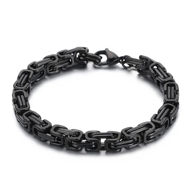 Byzantium Bracelet For Men Stainless Steel Chain Bracelets Available in 6mm and 8mm.
