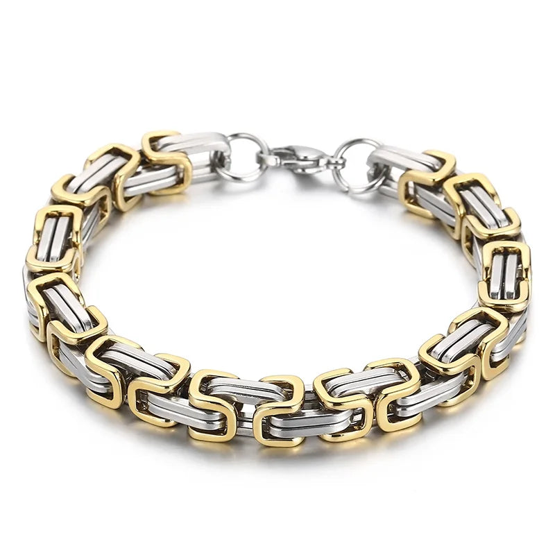 Byzantium Bracelet For Men Stainless Steel Chain Bracelets Available in 6mm and 8mm.