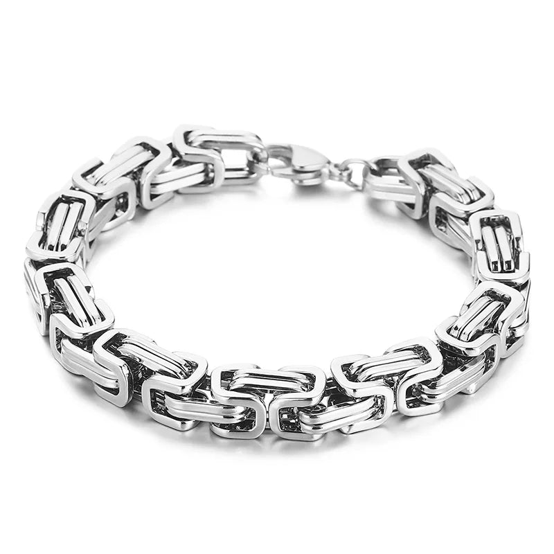 Byzantium Bracelet For Men Stainless Steel Chain Bracelets Available in 6mm and 8mm.