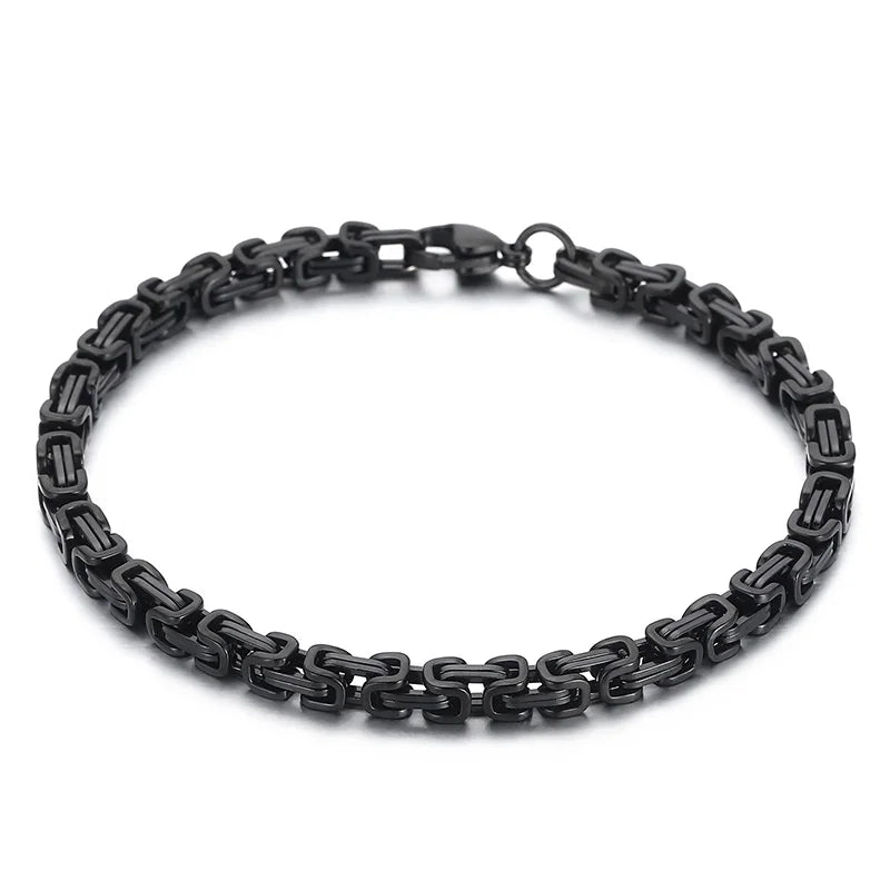 Byzantium Bracelet For Men Stainless Steel Chain Bracelets Available in 6mm and 8mm.
