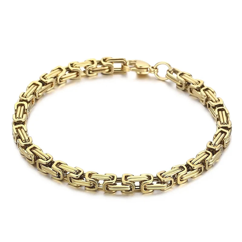 Byzantium Bracelet For Men Stainless Steel Chain Bracelets Available in 6mm and 8mm.