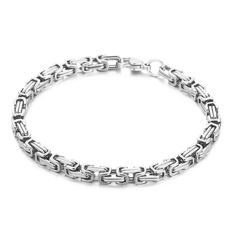 Byzantium Bracelet For Men Stainless Steel Chain Bracelets Available in 6mm and 8mm.