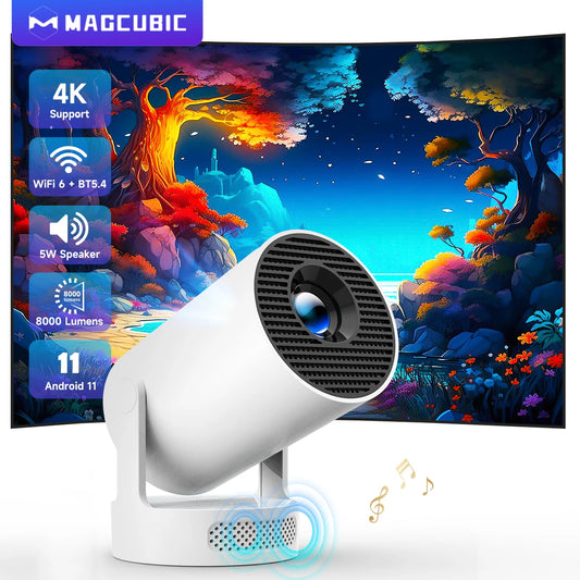 Magcubic HY300 Pro Projector HD. With 5W Speaker, Android 11, 8000 Lumens, WiFi 6 and BT5.4.